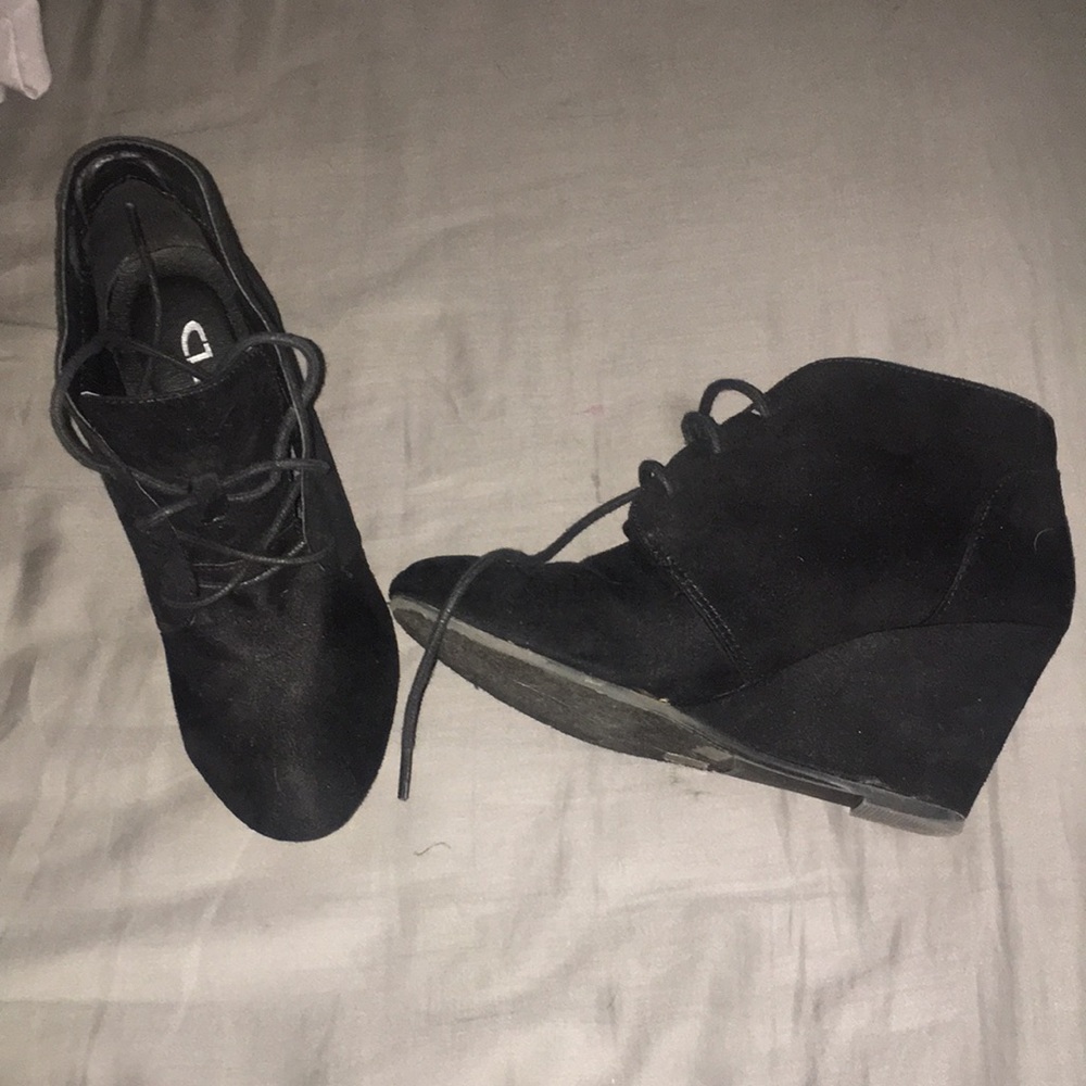 Black Suede Wedges